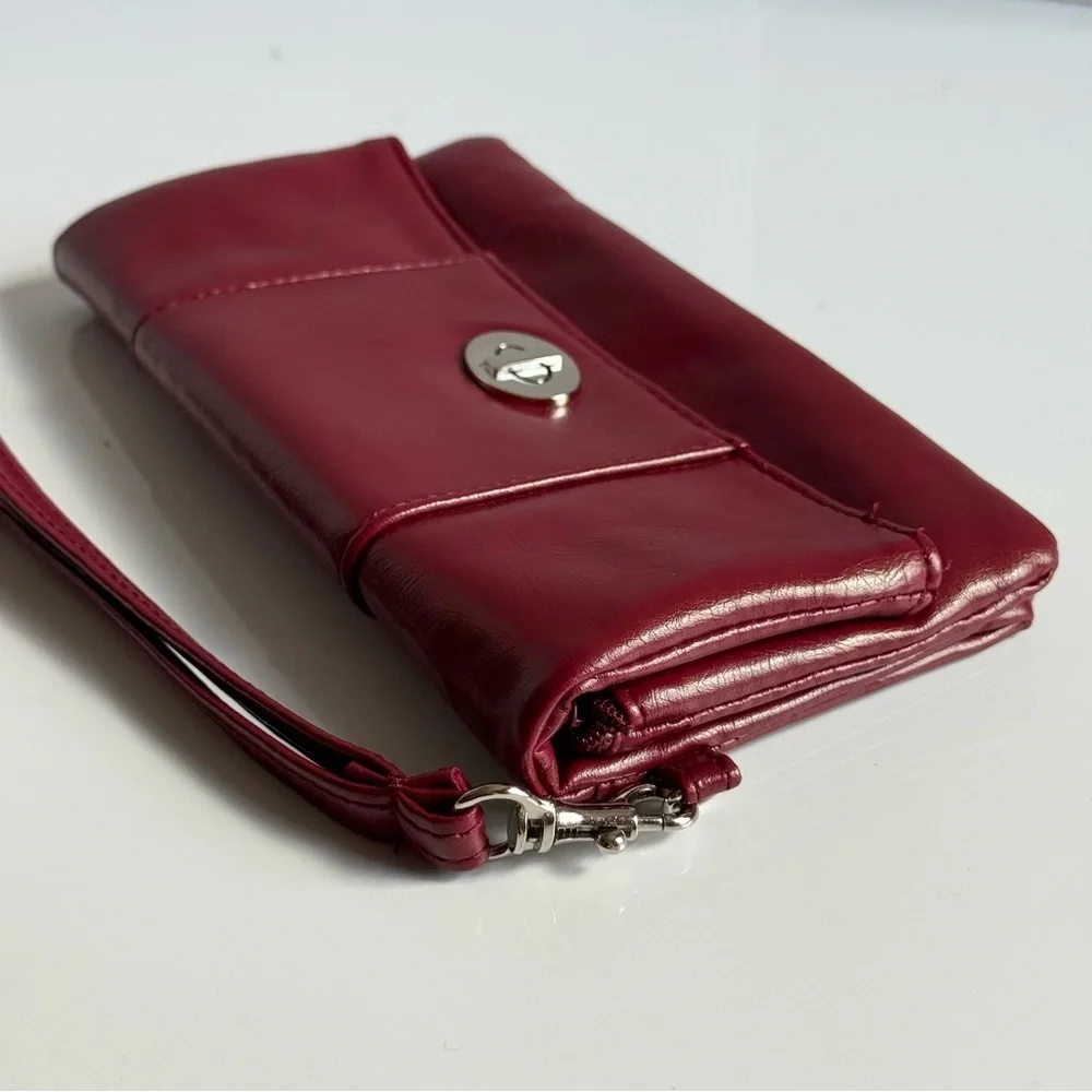 Elegant Red Soft Clutch Wallet Hand Purse